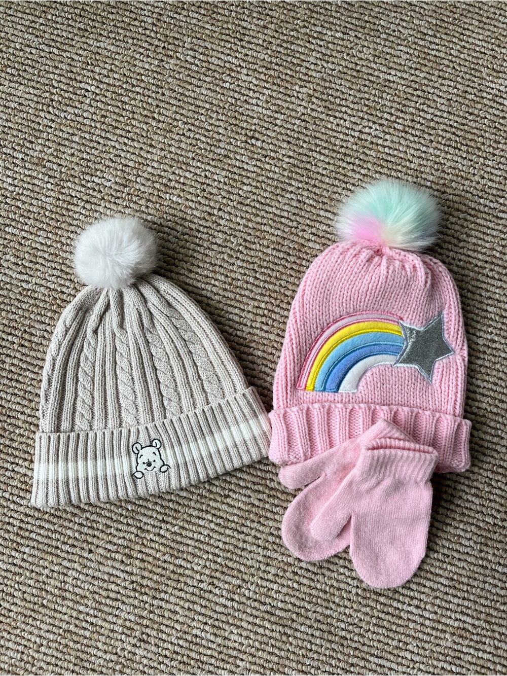 Lot of Girl Toddler Hats and Gloves